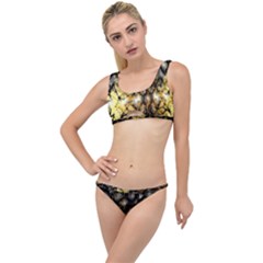 Black Zig Zag Blurred On Gold Crush Flowers By Flipstylez Designs The Little Details Bikini Set by flipstylezfashionsLLC