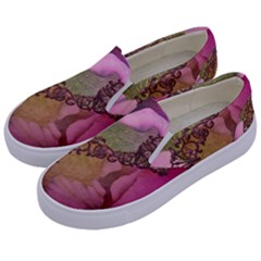 Flowers In Soft Violet Colors Kids  Canvas Slip Ons