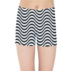 Wave Pattern Wavy Water Seamless Kids Sports Shorts by Nexatart