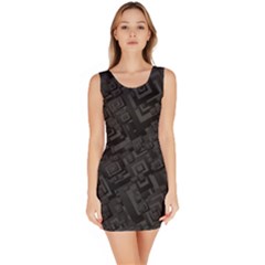 Black Rectangle Wallpaper Grey Bodycon Dress