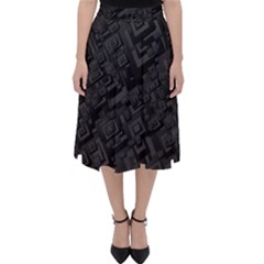 Black Rectangle Wallpaper Grey Classic Midi Skirt by Nexatart