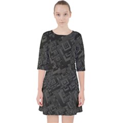 Black Rectangle Wallpaper Grey Pocket Dress by Nexatart