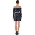 Black Rectangle Wallpaper Grey Off Shoulder Top with Skirt Set View2