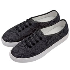 Black Rectangle Wallpaper Grey Women s Classic Low Top Sneakers by Nexatart