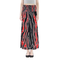 Blackandredswirldesignflipbigger Full Length Maxi Skirt