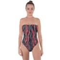 Blackandredswirldesignflipbigger Tie Back One Piece Swimsuit View1