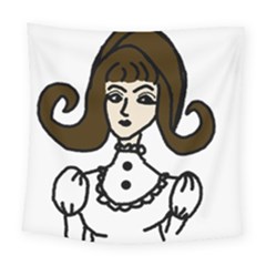 Girl With Dress Square Tapestry (large)