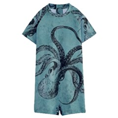 Vintage Octopus  Kids  Boyleg Half Suit Swimwear by Valentinaart