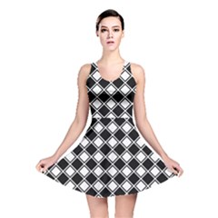 Square Diagonal Pattern Seamless Reversible Skater Dress by Nexatart