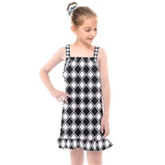 Square Diagonal Pattern Seamless Kids  Overall Dress by Nexatart