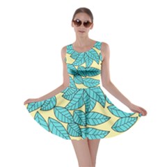 Leaves Dried Leaves Stamping Skater Dress