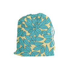 Leaves Dried Leaves Stamping Drawstring Pouch (Large)
