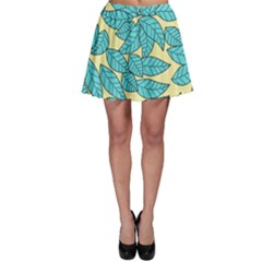 Leaves Dried Leaves Stamping Skater Skirt