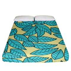 Leaves Dried Leaves Stamping Fitted Sheet (Queen Size)