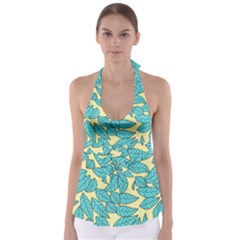 Leaves Dried Leaves Stamping Babydoll Tankini Top