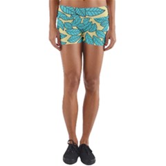 Leaves Dried Leaves Stamping Yoga Shorts