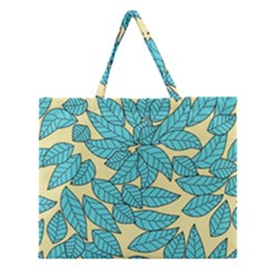 Leaves Dried Leaves Stamping Zipper Large Tote Bag