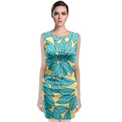 Leaves Dried Leaves Stamping Classic Sleeveless Midi Dress