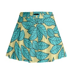 Leaves Dried Leaves Stamping Mini Flare Skirt