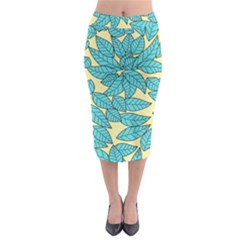 Leaves Dried Leaves Stamping Midi Pencil Skirt