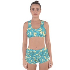 Leaves Dried Leaves Stamping Racerback Boyleg Bikini Set