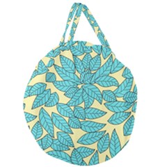 Leaves Dried Leaves Stamping Giant Round Zipper Tote