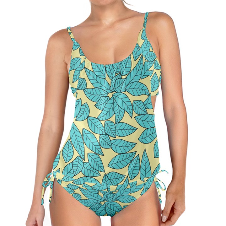 Leaves Dried Leaves Stamping Tankini Set