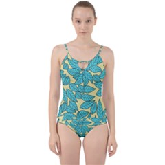 Leaves Dried Leaves Stamping Cut Out Top Tankini Set