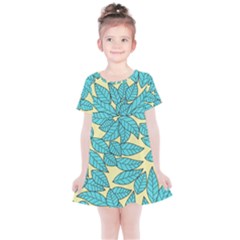 Leaves Dried Leaves Stamping Kids  Simple Cotton Dress