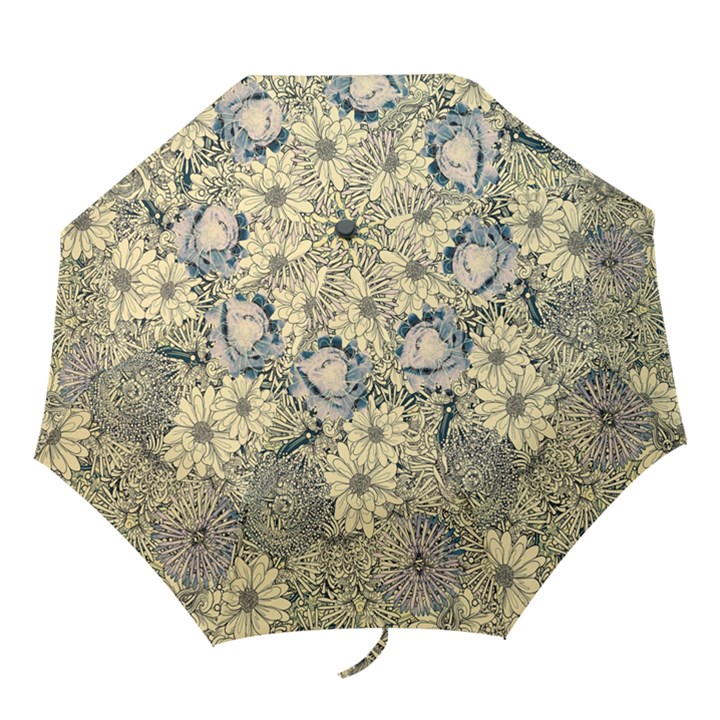 Abstract Art Artistic Botanical Folding Umbrellas