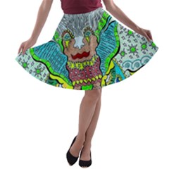 Cosmic Planet Angel A-line Skater Skirt by chellerayartisans