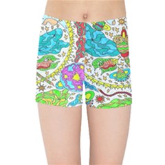 Cosmic Dragonflies Kids Sports Shorts by chellerayartisans