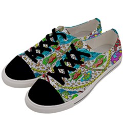 Cosmic Dragonflies Men s Low Top Canvas Sneakers by chellerayartisans