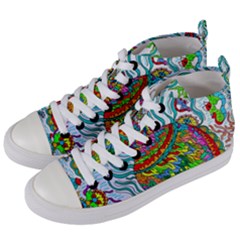 Supersonic Squid Women s Mid-top Canvas Sneakers by chellerayartisans