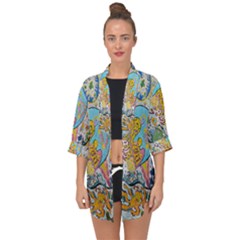 Supersonic Volcanic Moonship Open Front Chiffon Kimono by chellerayartisans