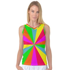 Neon Rainbow Burst Women s Basketball Tank Top by PodArtist