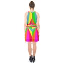 Neon Rainbow Burst Halter Collar Waist Tie Chiffon Dress View2