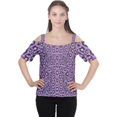 Ornate Forest Of Climbing Flowers Cutout Shoulder Tee