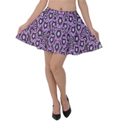 Ornate Forest Of Climbing Flowers Velvet Skater Skirt