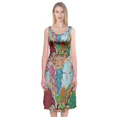 Supersonic Volcano Wizard Midi Sleeveless Dress