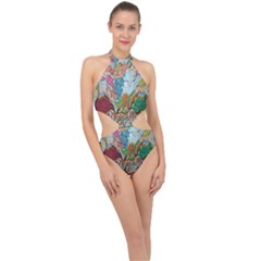 Supersonic Volcano Wizard Halter Side Cut Swimsuit by chellerayartisans