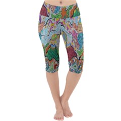 Supersonic Volcano Wizard Lightweight Velour Cropped Yoga Leggings by chellerayartisans