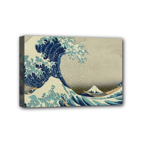 The Classic Japanese Great Wave Off Kanagawa By Hokusai Mini Canvas 6  X 4  (stretched) by PodArtist