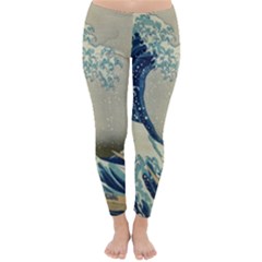 The Classic Japanese Great Wave Off Kanagawa By Hokusai Classic Winter Leggings by PodArtist