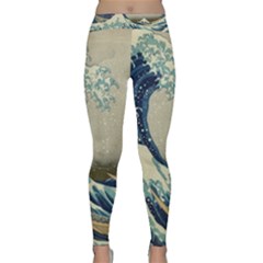 The Classic Japanese Great Wave Off Kanagawa By Hokusai Classic Yoga Leggings by PodArtist