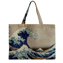 The Classic Japanese Great Wave Off Kanagawa By Hokusai Zipper Mini Tote Bag by PodArtist