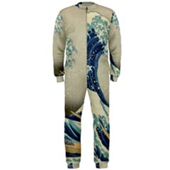 The Classic Japanese Great Wave Off Kanagawa By Hokusai Onepiece Jumpsuit (men)  by PodArtist