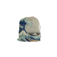 The Classic Japanese Great Wave Off Kanagawa By Hokusai Drawstring Pouch (xs) by PodArtist