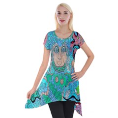 Mesmerizing Mermaid Short Sleeve Side Drop Tunic