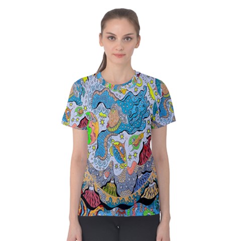 Angel Mermaids Women s Cotton Tee by chellerayartisans